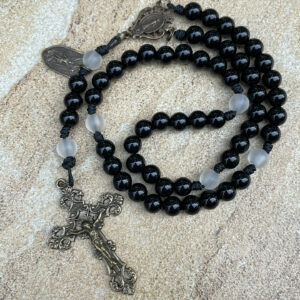 Miraculous Medal Centerpiece Bronze Rosary with Saint Michael Shield